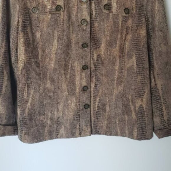 Chico's‎ Brown Animal Print Jacket L - Picture 6 of 10